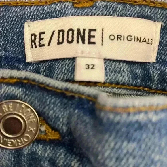 RE/DONE 90s High Rise Ankle Crop Jeans Worn Indigo Size 32 - Picture 6 of 7